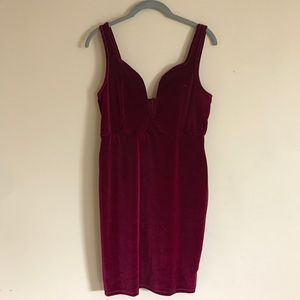 NWT Bodycon deep v-neck velour dress size large